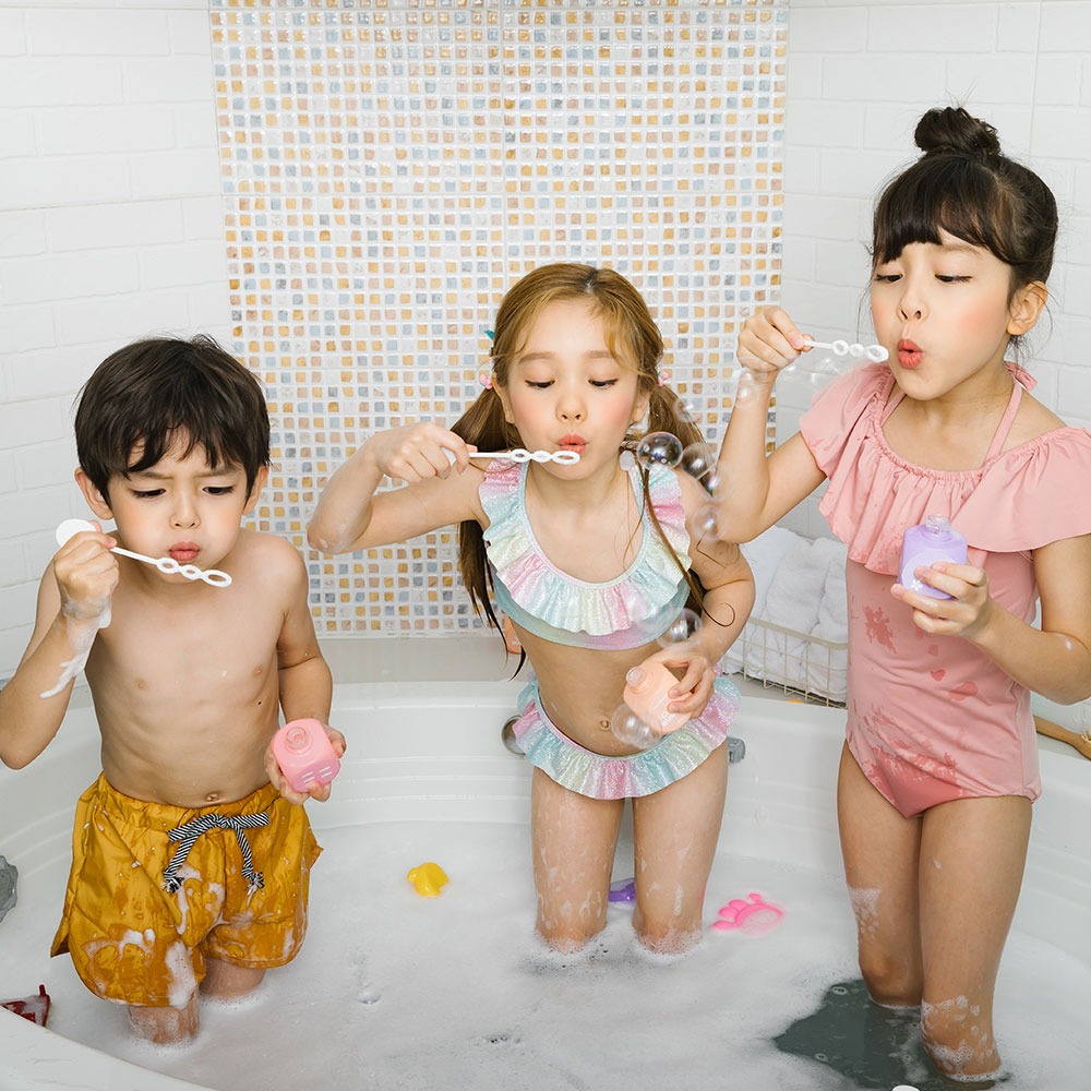 [한정수량 대용량 유아입욕제][1+3구성] 목욕놀이 어린이 유아 입욕제 큐브 버블  본품300ml +리필 300ml*3 (3개입)